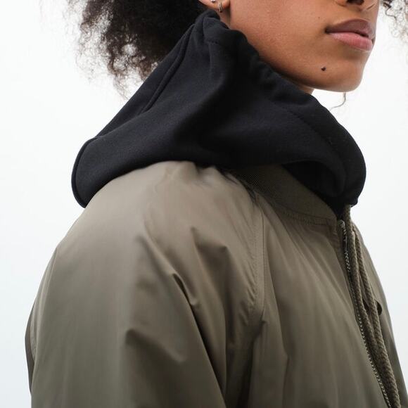 Aeropostale Hooded Bomber Jacket - Green - Large - Picture 10 of 16